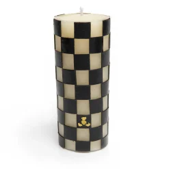 Candles & Fragrances|Table Accessories|MacKenzie-Childs Check 6 Black Pillar Candle