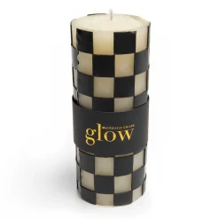 Candles & Fragrances|Table Accessories|MacKenzie-Childs Check 6 Black Pillar Candle