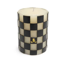 The Halloween Shop|Candles & Fragrances|MacKenzie-Childs Check 4 Black Pillar Candle