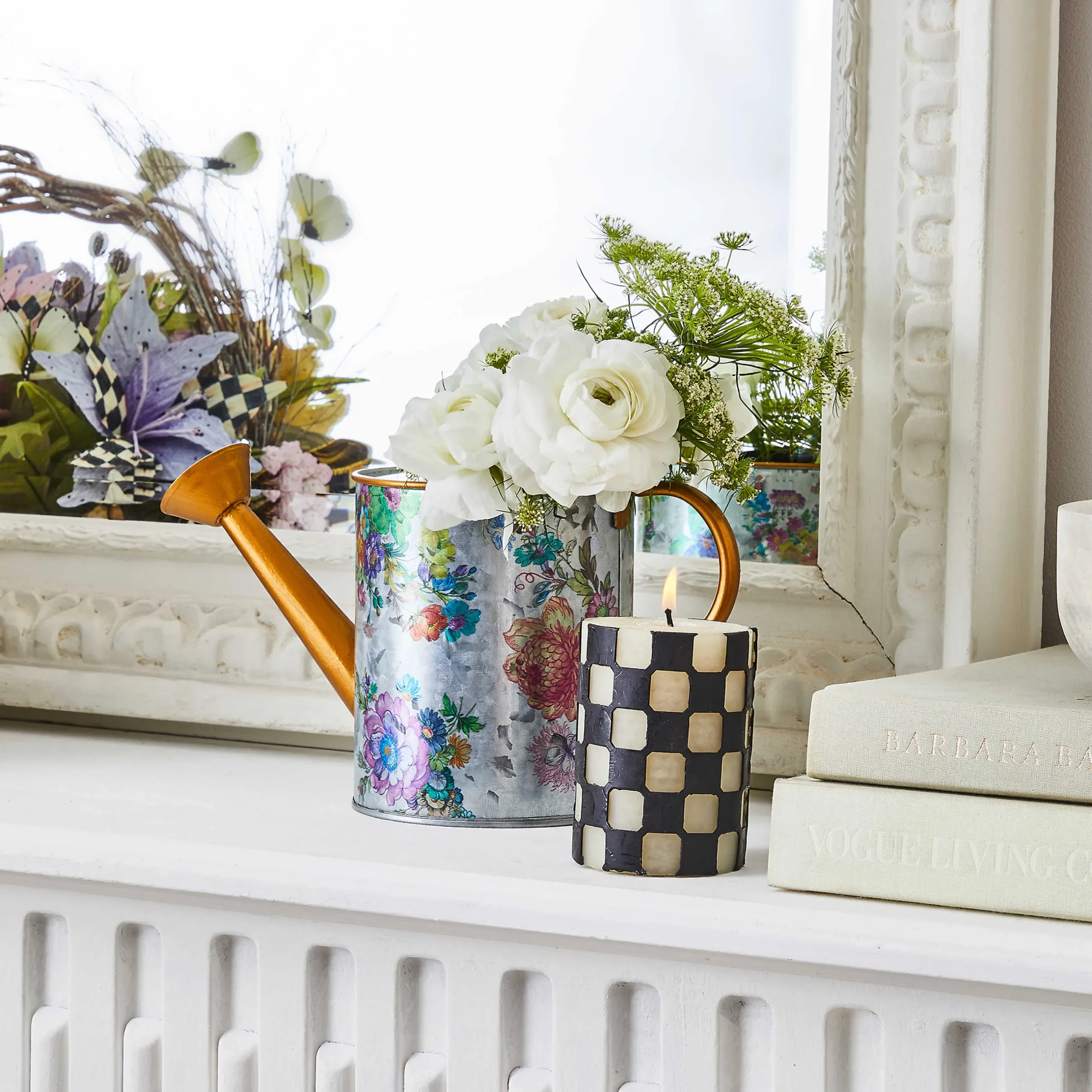 The Halloween Shop|Candles & Fragrances|MacKenzie-Childs Check 4 Black Pillar Candle