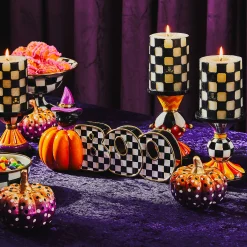 The Halloween Shop|Candles & Fragrances|MacKenzie-Childs Check 4 Black Pillar Candle