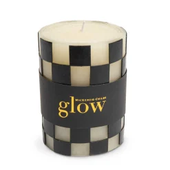 The Halloween Shop|Candles & Fragrances|MacKenzie-Childs Check 4 Black Pillar Candle