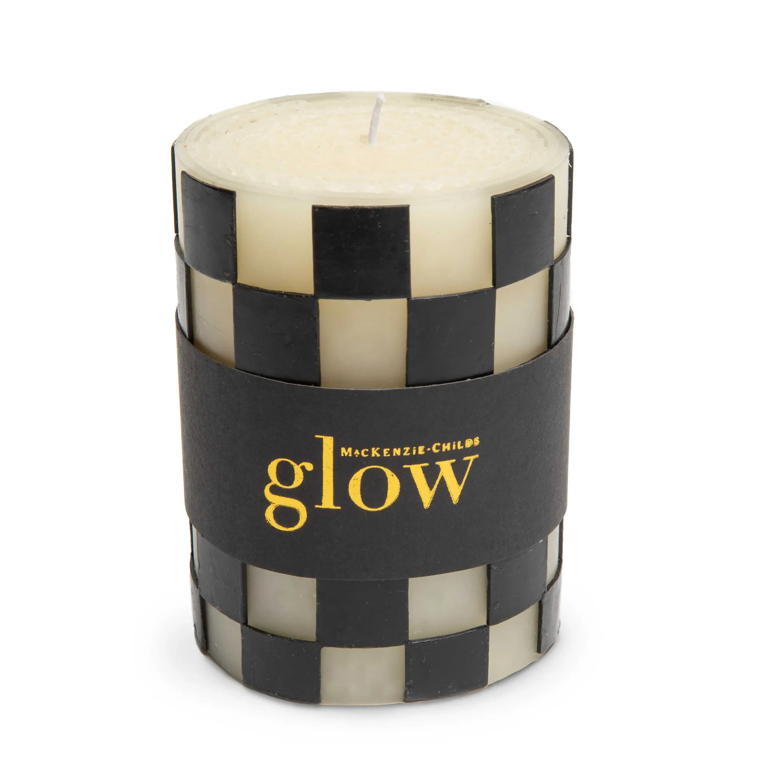 The Halloween Shop|Candles & Fragrances|MacKenzie-Childs Check 4 Black Pillar Candle