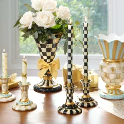 Candles & Fragrances|Table Accessories|MacKenzie-Childs Check Black  Ivory Dinner Candles, Set of 2