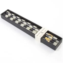 Candles & Fragrances|Table Accessories|MacKenzie-Childs Check Black  Ivory Dinner Candles, Set of 2