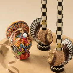 Candles & Fragrances|Table Accessories|MacKenzie-Childs Check Black  Ivory Dinner Candles, Set of 2
