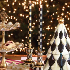 Candles & Fragrances|Table Accessories|MacKenzie-Childs Check Black  Ivory Dinner Candles, Set of 2