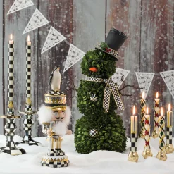 Candles & Fragrances|Table Accessories|MacKenzie-Childs Check Black  Ivory Dinner Candles, Set of 2