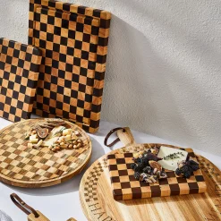 Serveware|MacKenzie-Childs Check Cheese Board Set
