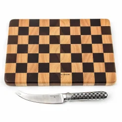 Serveware|MacKenzie-Childs Check Cheese Board Set