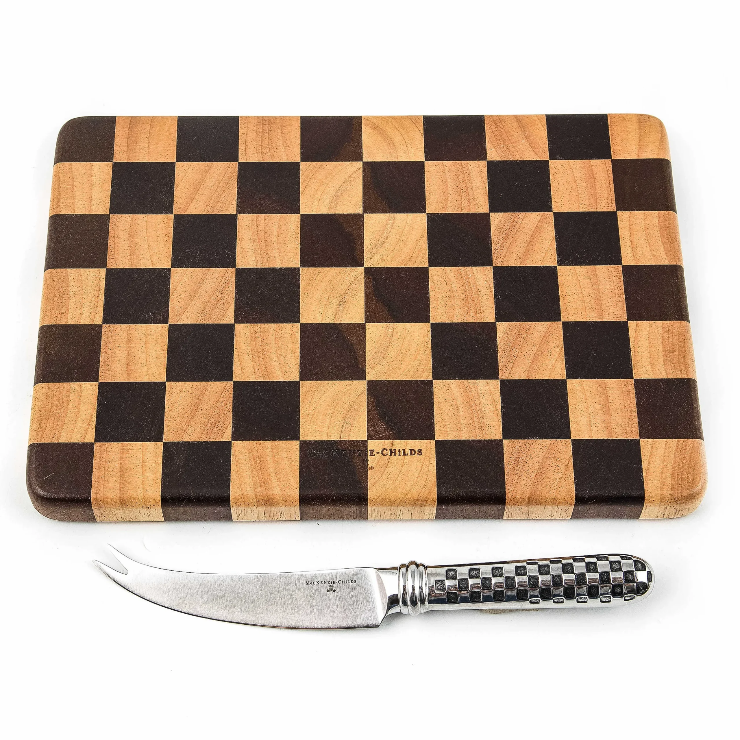 Serveware|MacKenzie-Childs Check Cheese Board Set
