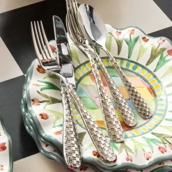 Fall Entertaining|Dinnerware & Flatware|MacKenzie-Childs Check Flatware 5-Piece Place Setting