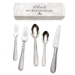 Fall Entertaining|Dinnerware & Flatware|MacKenzie-Childs Check Flatware 5-Piece Place Setting