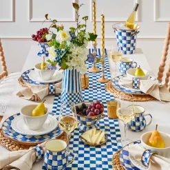 Candles & Fragrances|Table Accessories|MacKenzie-Childs Check Gold  Ivory Dinner Candles, Set of 2