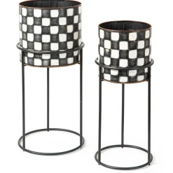 Spring|Greenery & Florals|MacKenzie-Childs Check It Out Planters, Set of 2