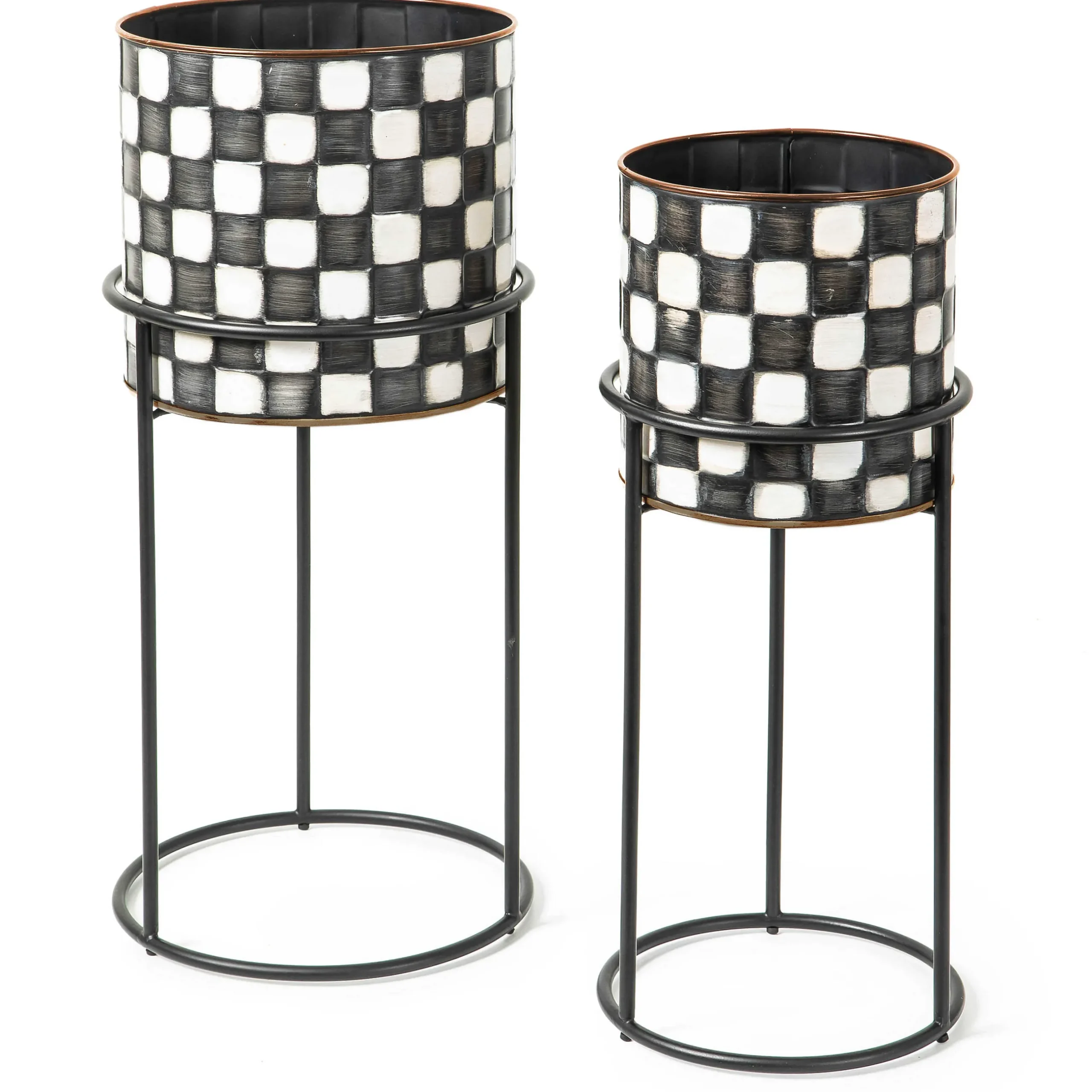 Spring|Greenery & Florals|MacKenzie-Childs Check It Out Planters, Set of 2
