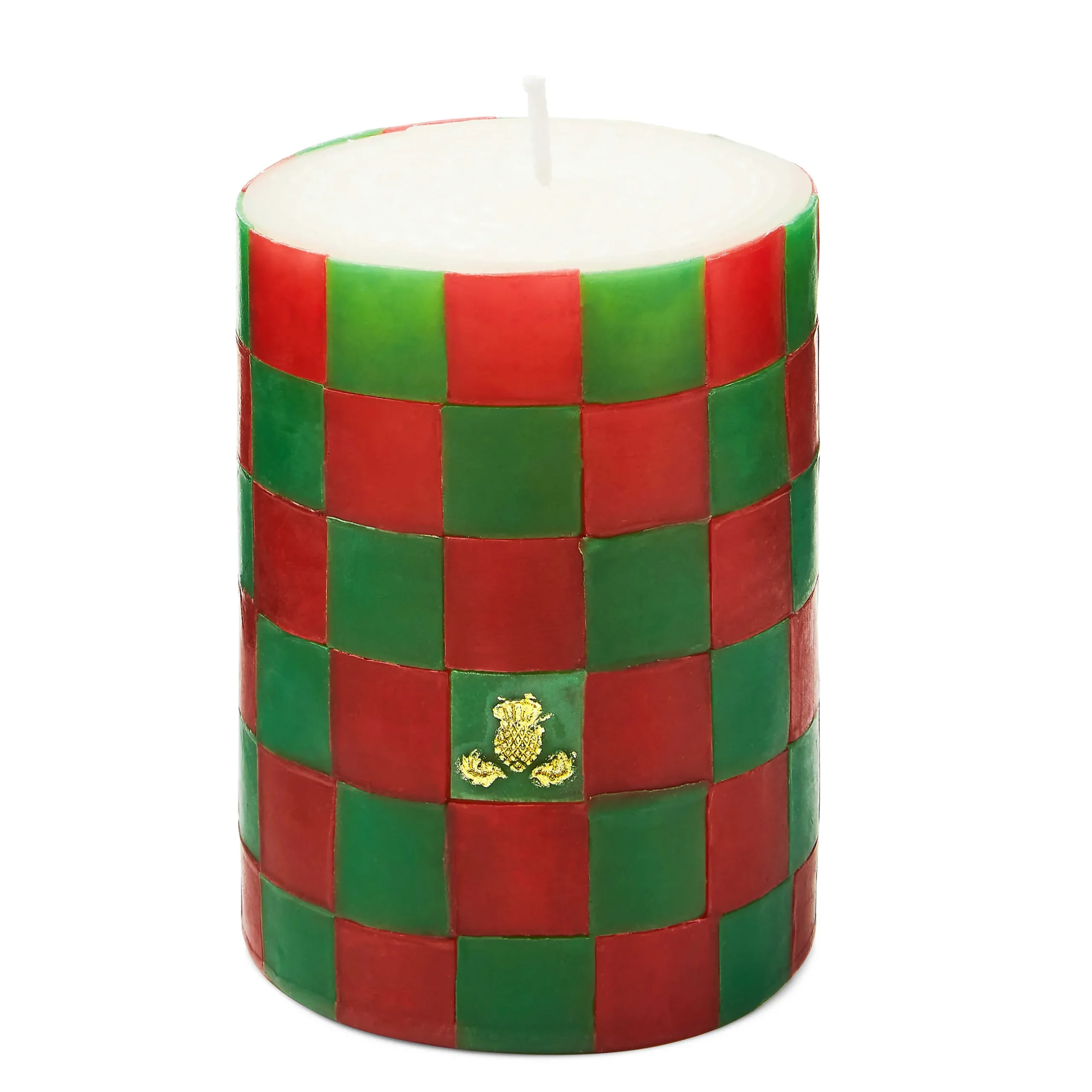 Candles & Fragrances|MacKenzie-Childs Check Red Green 4 Pillar Candle