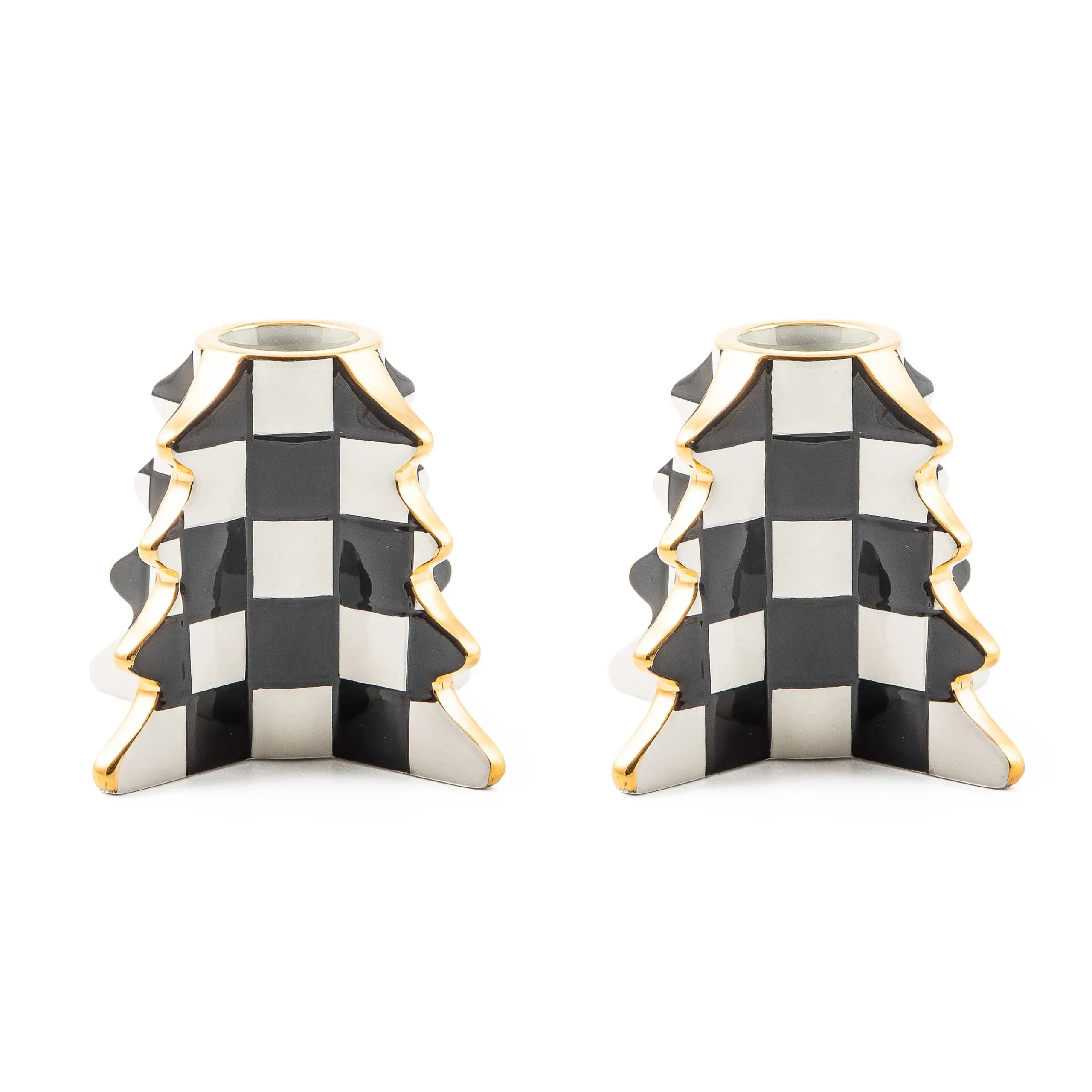 Holiday|Candles & Fragrances|MacKenzie-Childs Check Tree Candle Holders, Set of 2