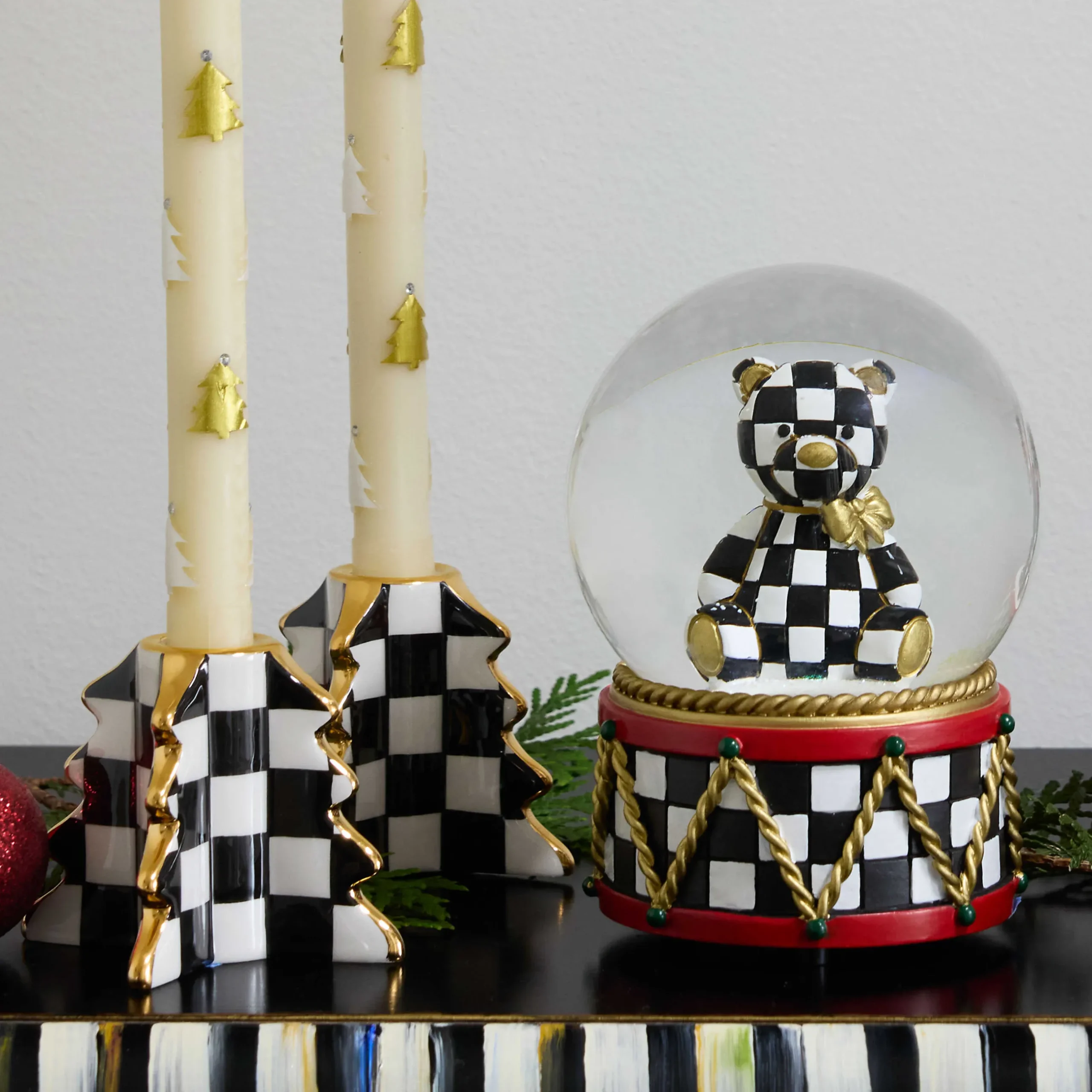 Holiday|Candles & Fragrances|MacKenzie-Childs Check Tree Candle Holders, Set of 2