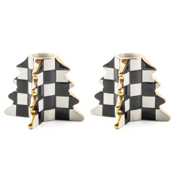 Holiday|Candles & Fragrances|MacKenzie-Childs Check Tree Candle Holders, Set of 2