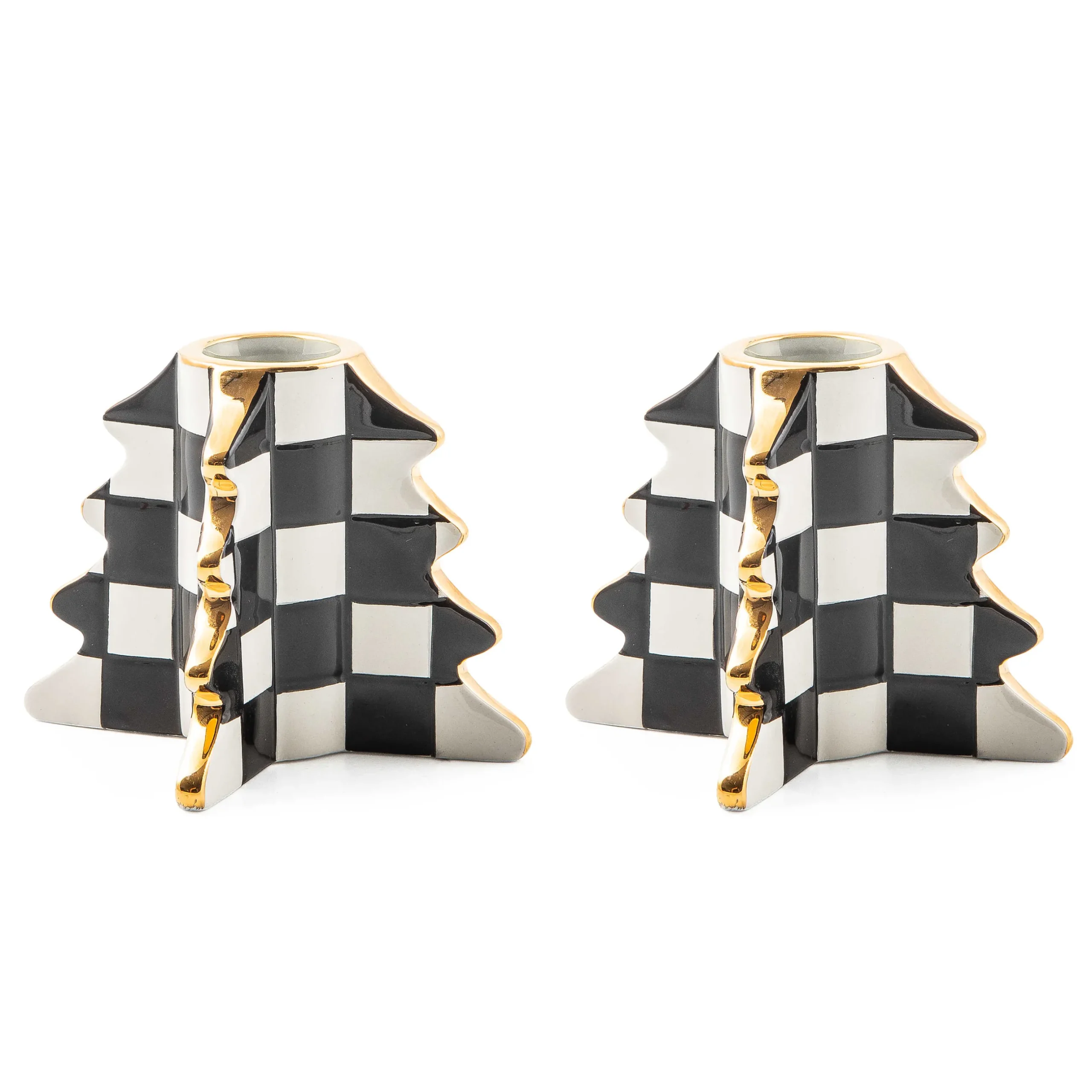 Holiday|Candles & Fragrances|MacKenzie-Childs Check Tree Candle Holders, Set of 2