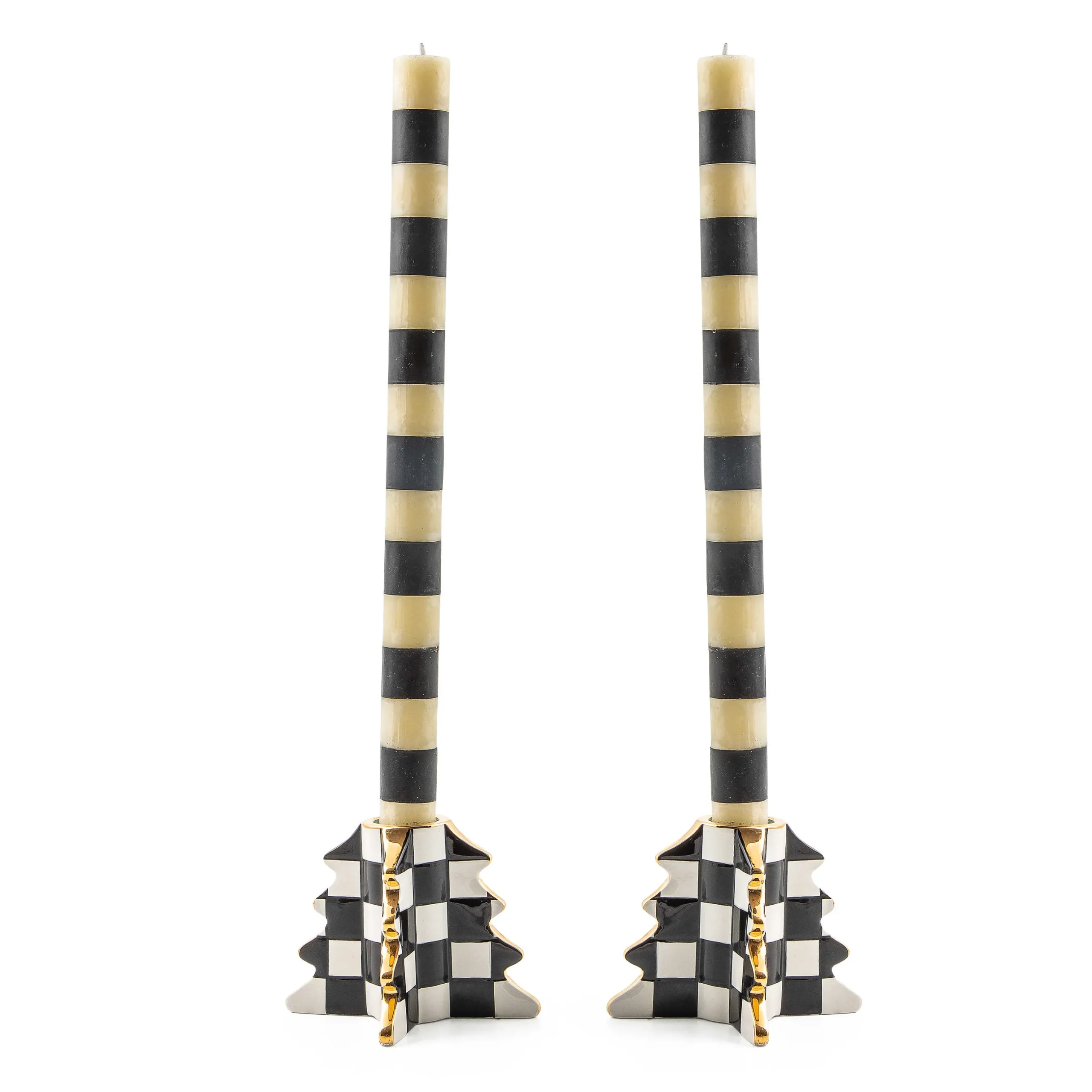 Holiday|Candles & Fragrances|MacKenzie-Childs Check Tree Candle Holders, Set of 2