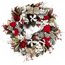Holiday|Greenery & Florals|MacKenzie-Childs Checkmate Christmas Wreath