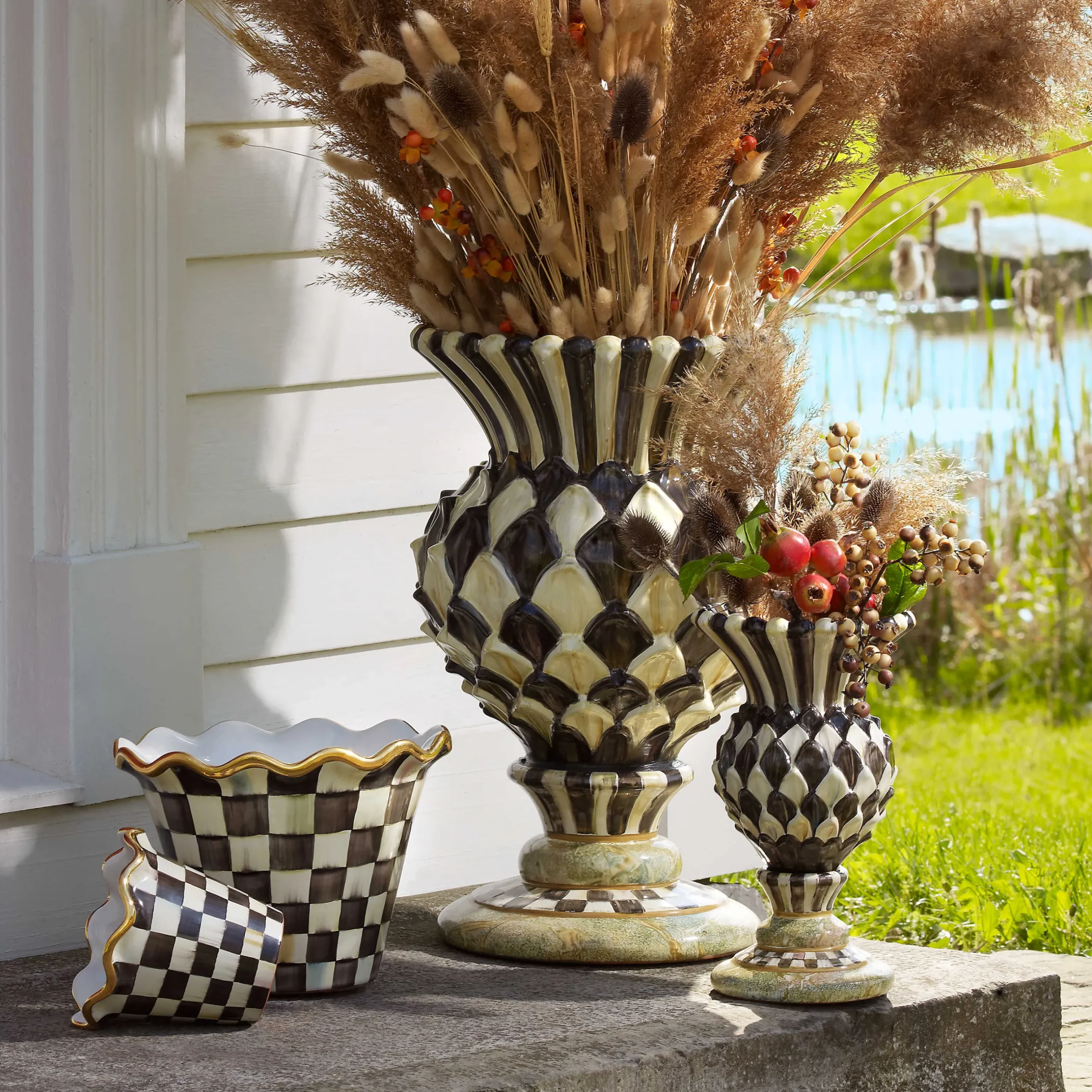 Spring|The Fall Shop|MacKenzie-Childs Cheltenham Ceramic Thistle Urn