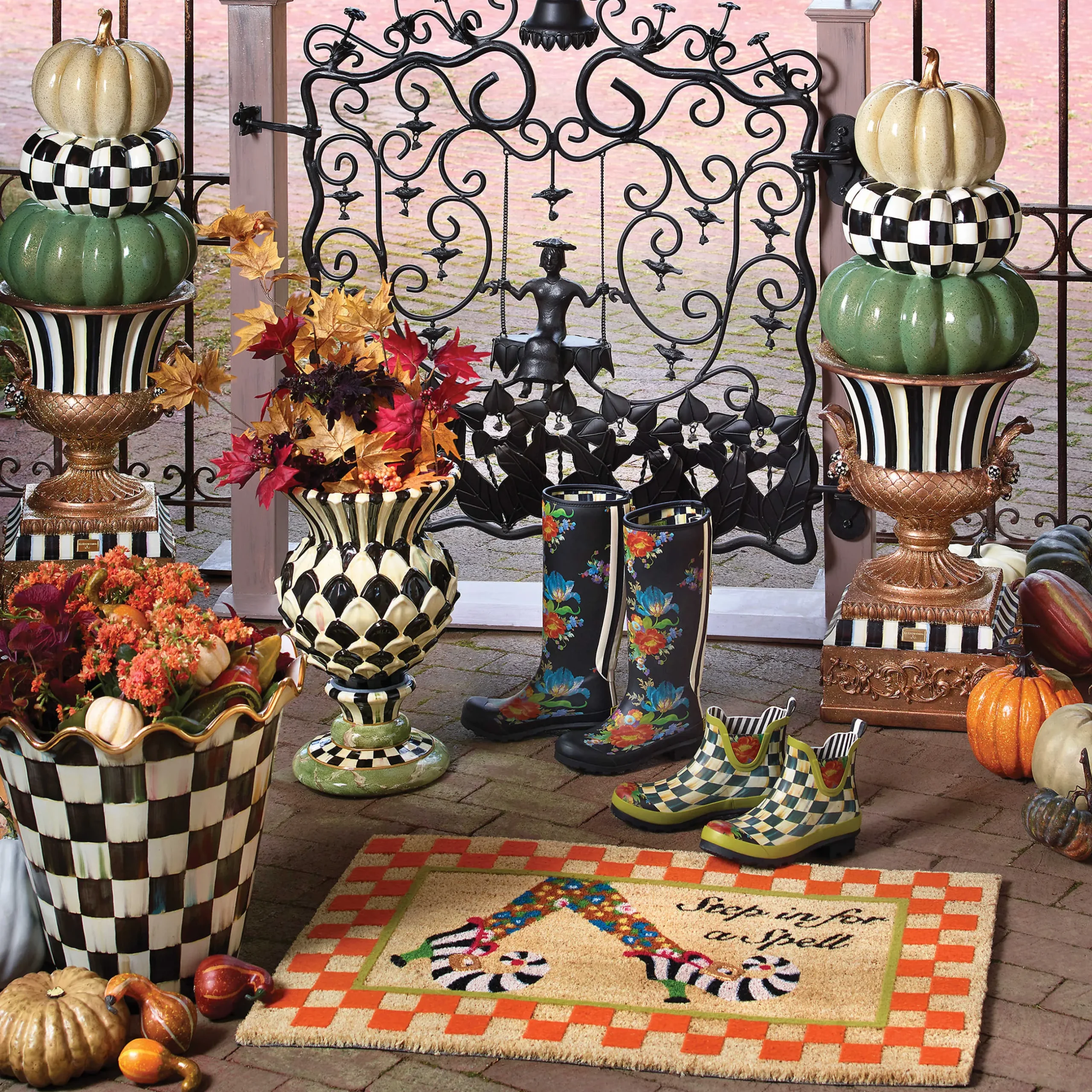 Spring|The Fall Shop|MacKenzie-Childs Cheltenham Ceramic Thistle Urn