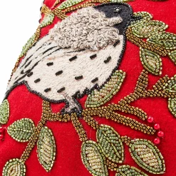 Pillows, Throws, & Cushions|MacKenzie-Childs Chickadee Beaded Throw Pillow