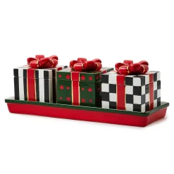 Kitchen & Dining Sets|Kitchen Storage & Organization|MacKenzie-Childs Christmas Gift Lidded Boxes Tray Set