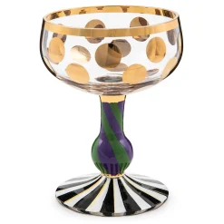 Drinkware|Bar Entertaining|MacKenzie-Childs Cirque Purple  Green Coupe Glass