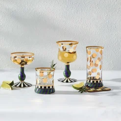 Drinkware|Bar Entertaining|MacKenzie-Childs Cirque Purple  Green Coupe Glass