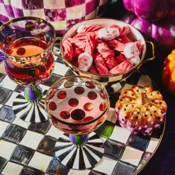 Drinkware|Bar Entertaining|MacKenzie-Childs Cirque Purple Green Coupe Glass