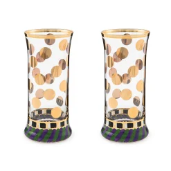 Holiday|Drinkware|MacKenzie-Childs Cirque Purple  Green Highball Glass, Set of 2