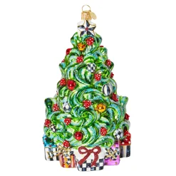 Holiday|MacKenzie-Childs Classic Courtly Christmas Tree Glass Ornament