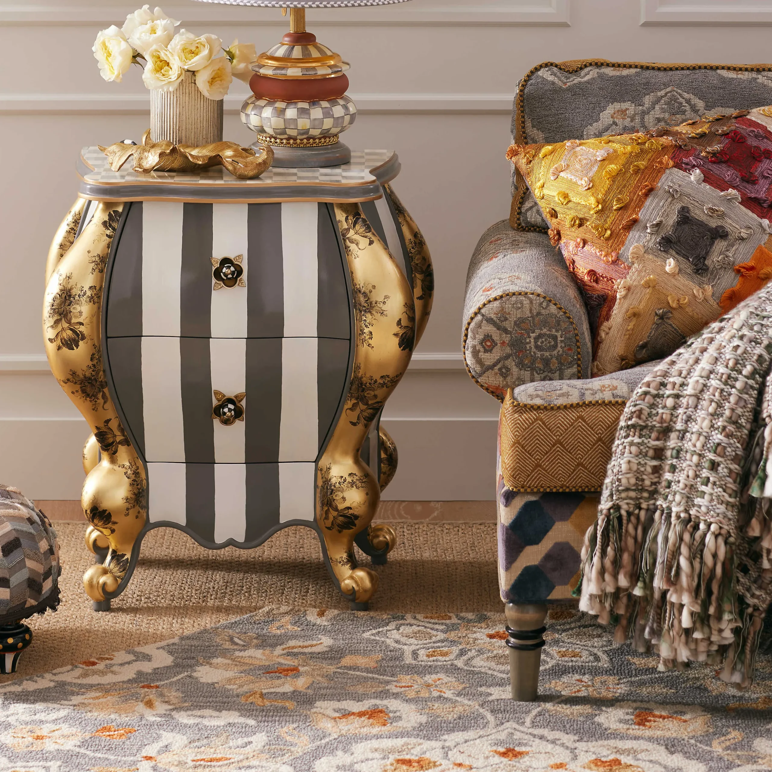 Rugs|MacKenzie-Childs Cobblestone 6' Octagon Rug