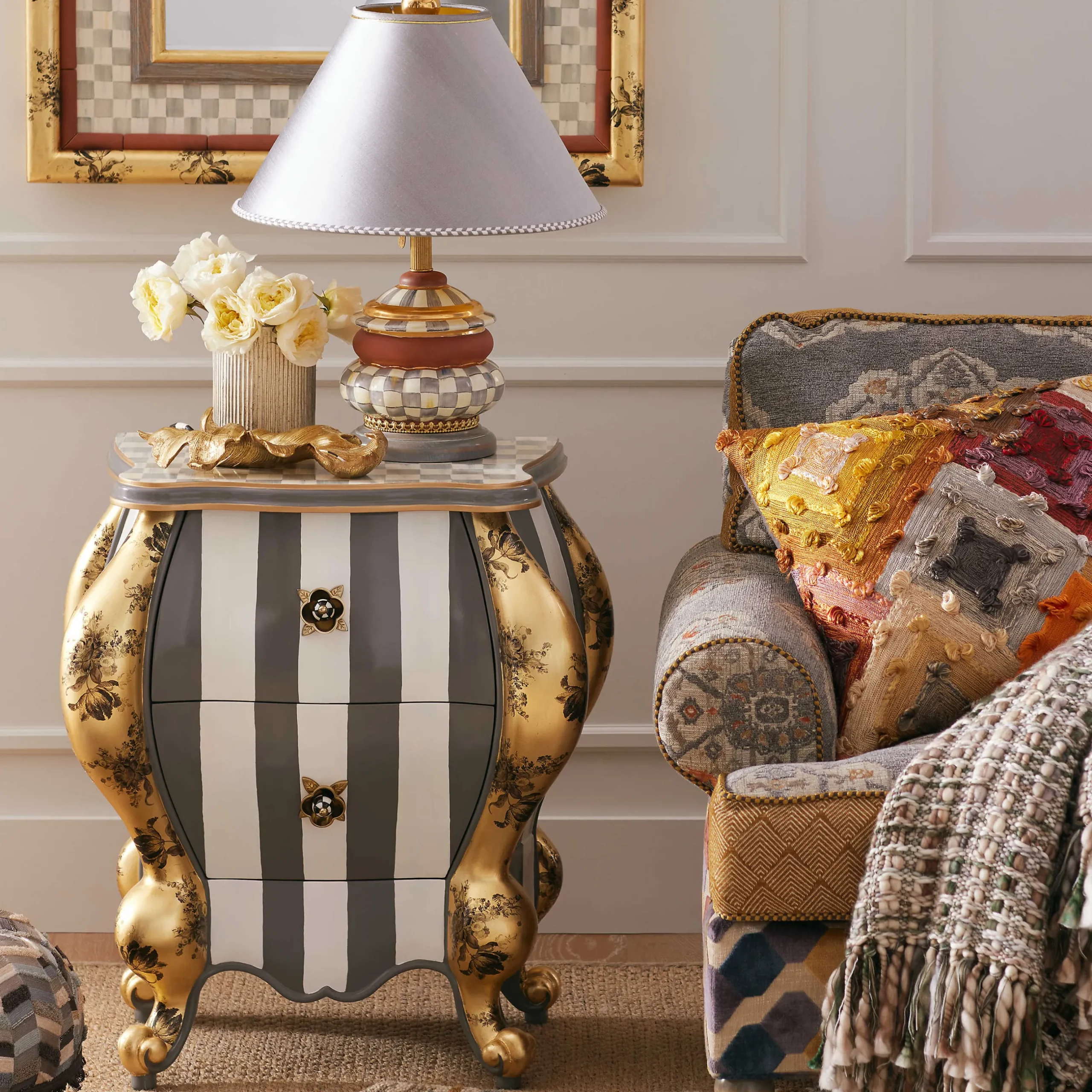 Pillows, Throws, & Cushions|Room Accents|MacKenzie-Childs Cobblestone Basket Weave Throw