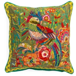 Spring|Pillows, Throws, & Cushions|MacKenzie-Childs Cockatiel Chartreuse Throw Pillow