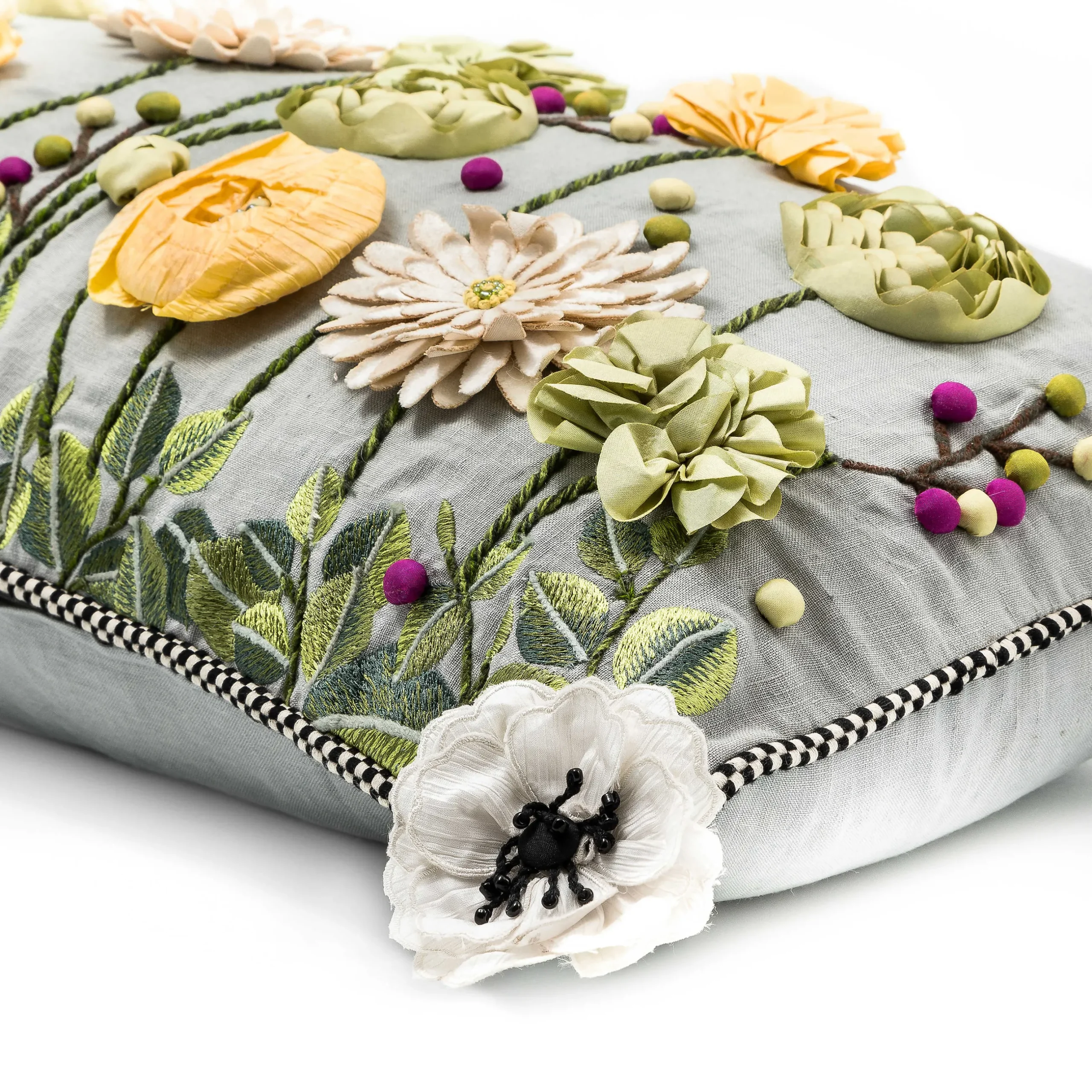 Spring|Pillows, Throws, & Cushions|MacKenzie-Childs Coming Up Daisies Lumbar Pillow