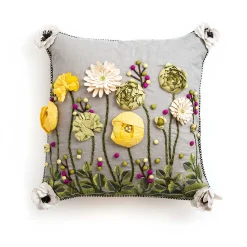 Spring|Pillows, Throws, & Cushions|MacKenzie-Childs Coming Up Daisies Square Throw Pillow
