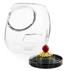 Kitchen Storage & Organization|MacKenzie-Childs Cookie Jar with Black Tartan Lid