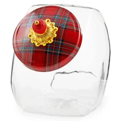 Kitchen Storage & Organization|MacKenzie-Childs Cookie Jar with Red Tartan Lid