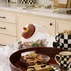 Kitchen Storage & Organization|MacKenzie-Childs Cookie Jar with Red Tartan Lid