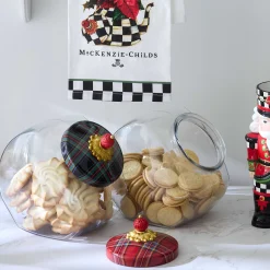 Kitchen Storage & Organization|MacKenzie-Childs Cookie Jar with Red Tartan Lid