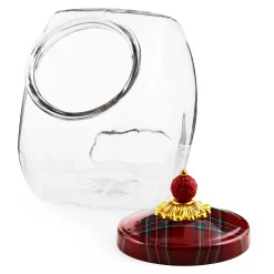 Kitchen Storage & Organization|MacKenzie-Childs Cookie Jar with Red Tartan Lid