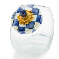 Kitchen Storage & Organization|MacKenzie-Childs Cookie Jar with Royal Check Lid