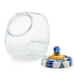 Kitchen Storage & Organization|MacKenzie-Childs Cookie Jar with Royal Check Lid