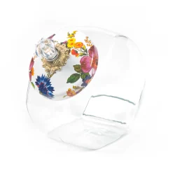Kitchen Storage & Organization|MacKenzie-Childs Cookie Jar with White Flower Market Lid