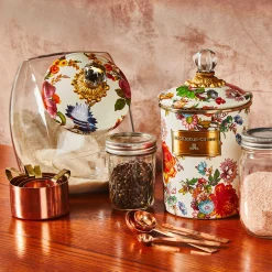 Kitchen Storage & Organization|MacKenzie-Childs Cookie Jar with White Flower Market Lid